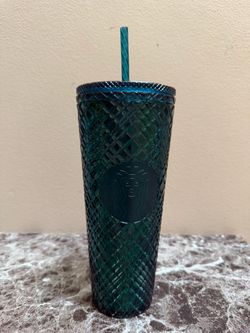 Dark Green Jeweled Starbucks Cup