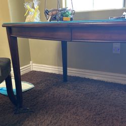 Table, Glass Top, Insert, And Chairs