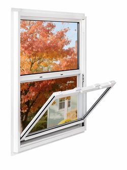 Vinyl Single Hung Sliding Window 32" x 36" White Household Window with Double-Pane Insulated Tempered Glass, White Energy-Efficient Soundproof Window
