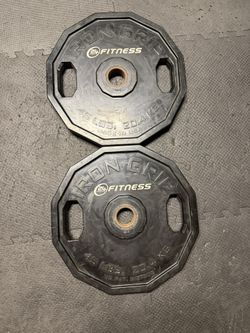 2 Olympic 45lb Iron Grip Plate Weights