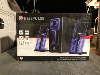BassPULSE Channel stereo speakers with LED lights