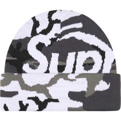 Supreme Big Logo Beanie Snow Camo FW25