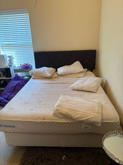 Used Posturepedic mattress with headboard.