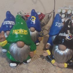Hand Painted Football team Gnomes 