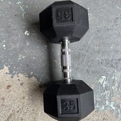 35 Pounds Dumbbell Rubber 