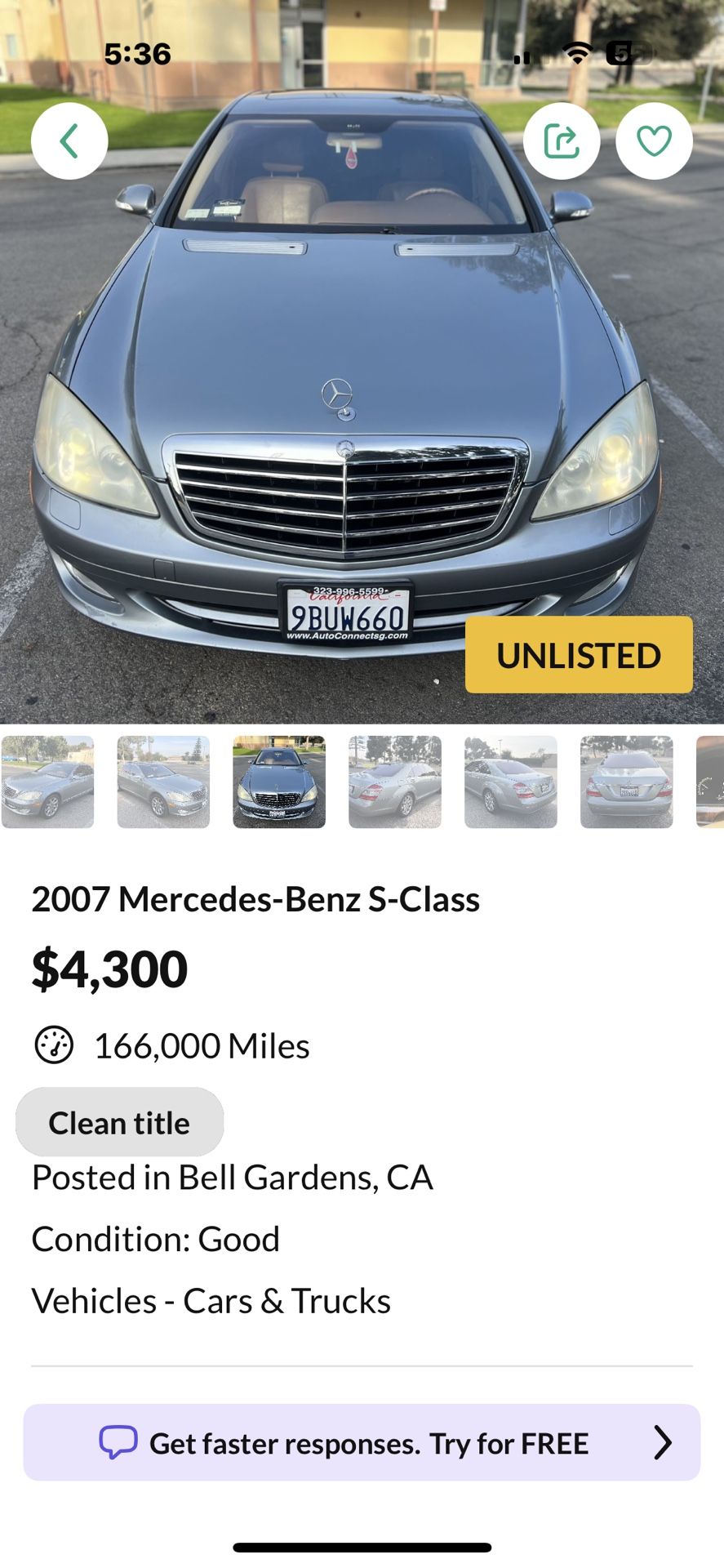 Mercedes S550 bumpers and Grill