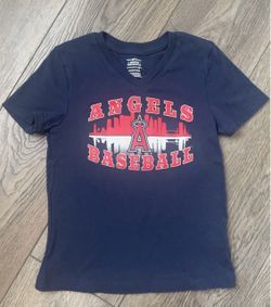 Angel’s Baseball V-Neck Shirt, Girls Size 6/6X Genuine Merchandise by Tran Athletics