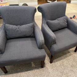 2 Matching Blue Chairs