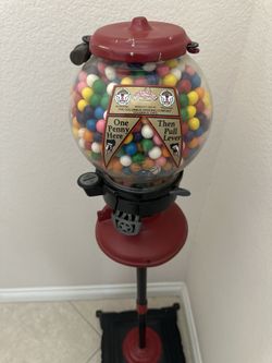 Antique Columbus Gumball Machine With Original Stand