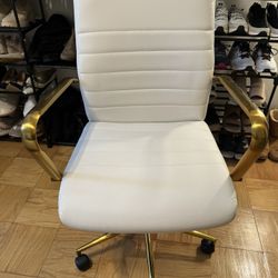 Office Chair (white and gold)