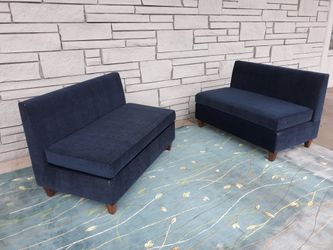 New quality blue plush loveseat 17 available