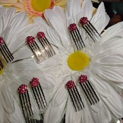 Gorgeous Rhinestone Flower Combs $1 Ea Pair