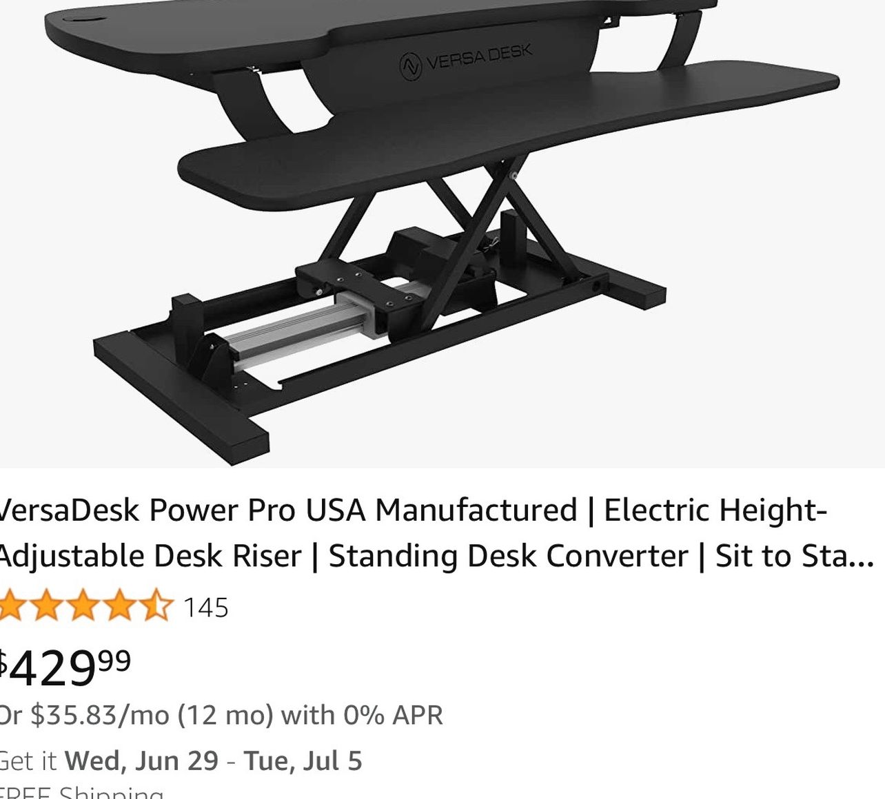 Versadesk Height Adjustable Desk Coverter