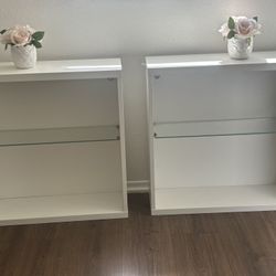 Mint Condition White Shelves Book Shelves Glass Shelf Pair 2 Piece Must Sell Floating Shelves 