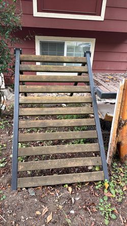 Outdoor Wood and Metal Slat Panel