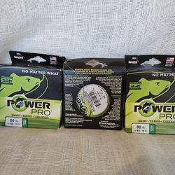 New In Box 80lb (500 yards x 3) Power PRO Braided Fishing Line, Moss Green
