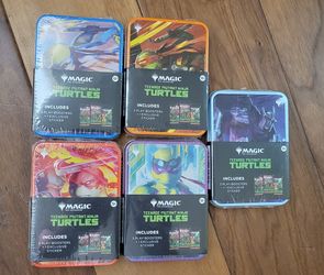 Magic the Gathering TMNT Tins Full Art Set Sealed