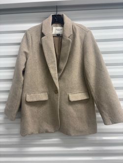 American Eagle Beige Lined Single-Breasted Button Jacket Women's Size M