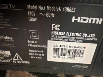 43 inch tv for parts