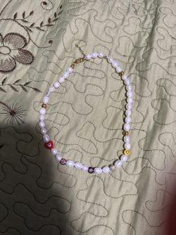 MEN'S SMILEY FACE PEARL NECKLACE WITH ASSORTED BEADS
