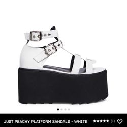 Platform White Sandals Size 6