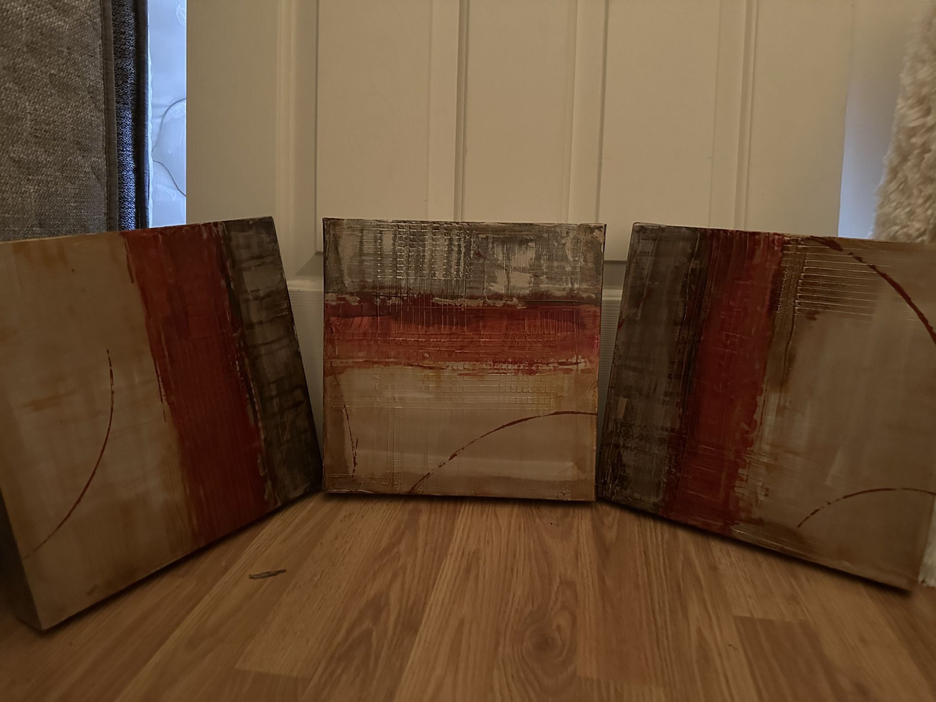 3 Piece Canvas Paintings 12”x12”