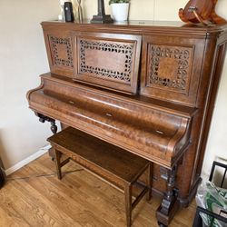 Antique Emerson Piano And Bench