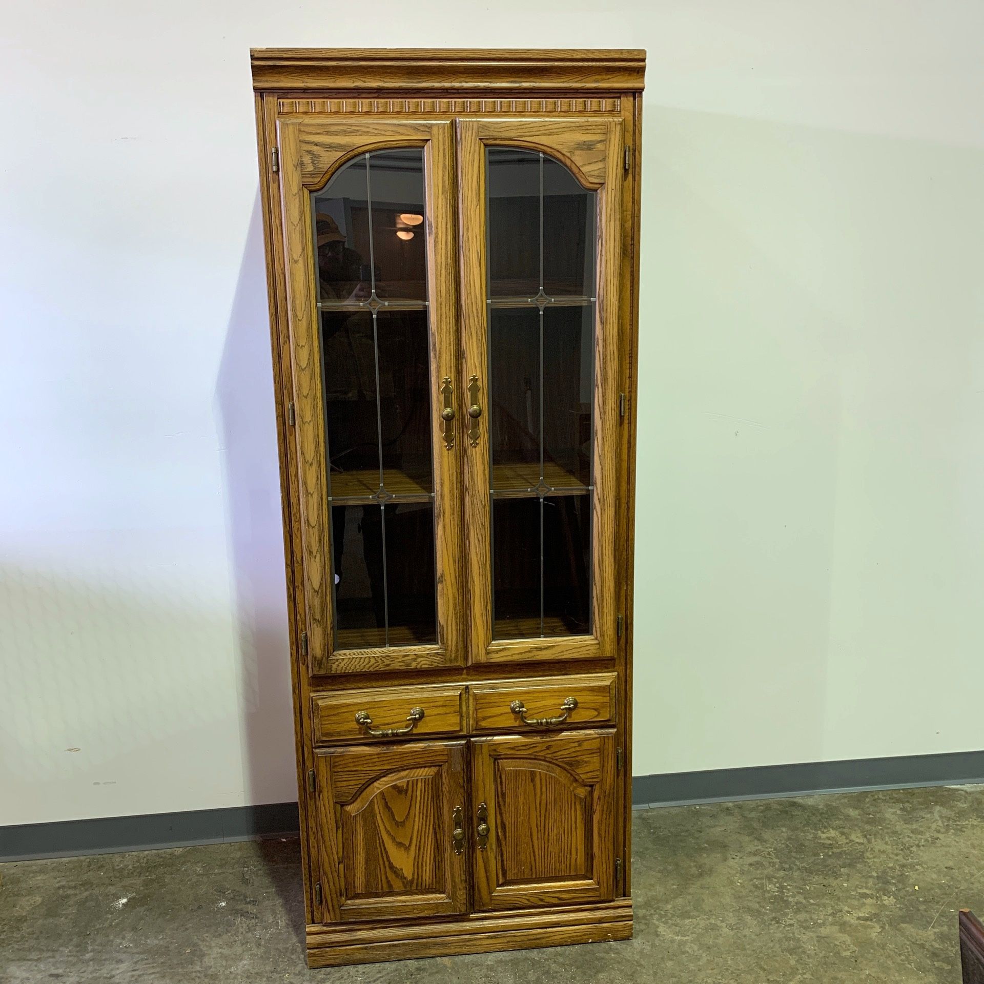 Large Oak Display Cabinet