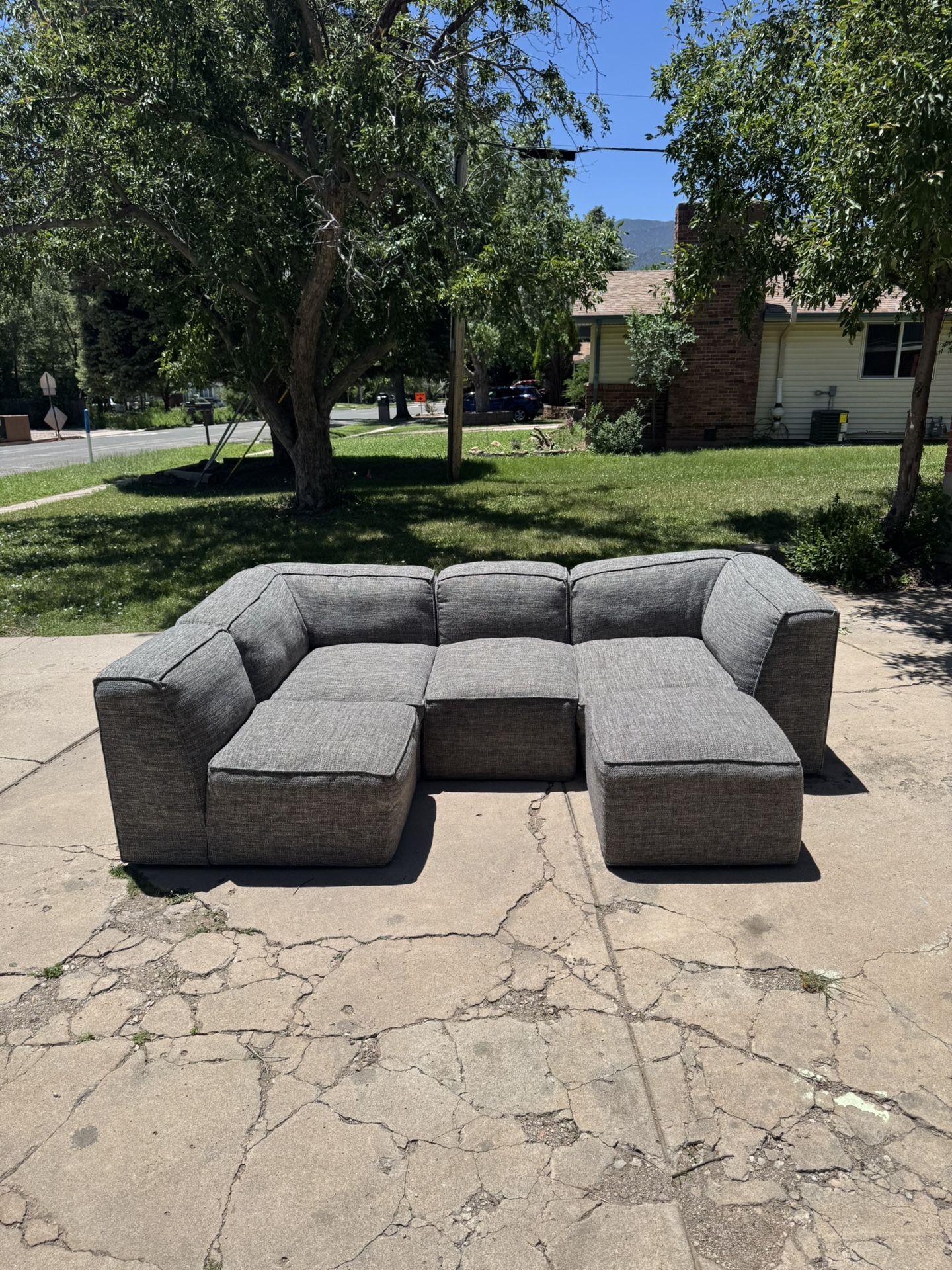 Delivery! Tweed Modular Sectional Sofa