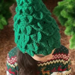 Handmade Crochet Christmas Tree Beanie