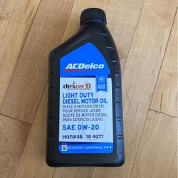 ACDelco dexosD Duramax Synthetic 0W-20 Engine Oil GM GMC Diesel 