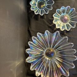 Vintage Iradescent Federal Glsss Bowl Set (3)