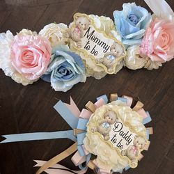 Sash And Dad Pin For Baby Shower Or Gender Reveal 