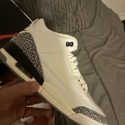 SIZE 11 M- JORDAN 3 WHITE CEMENT  RETRO