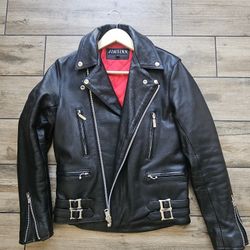 Jimsinn Motorcycle Leather Jacket From Japan. Size 34.