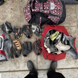 Variety Baseball Gear Items. 