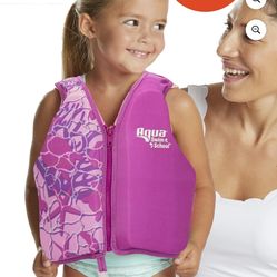 SwimSchool Swim Training Vest, Small/Medium, Ages 2-4 Years, Pink Turtle
