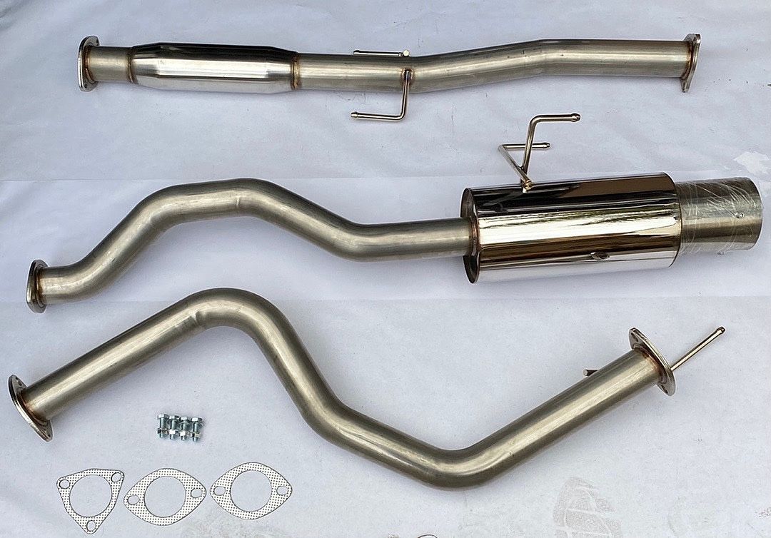 LA Zona Auto Parts 1992 to 2000 Honda Civic 2 inch Exhaust Systems Moffle Horse Power Escape Horse Power