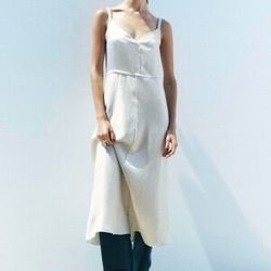 White Zara midi dress Sz medium satin
