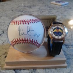 Limited Edition Nolan Ryan Watch & Signed Baseball!