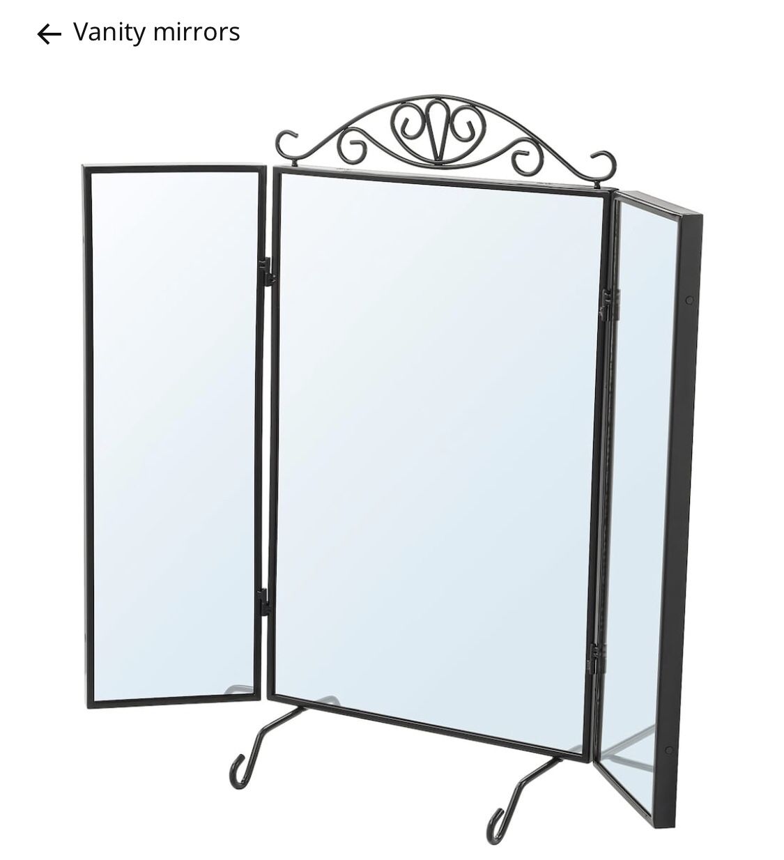 IKEA Karmsund Vanity Mirror for table or wall tri-fold plus jewelry hanger