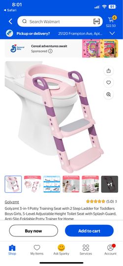 Potty training seat with 2 step