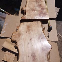 Finished Maple End Tables,   Live Edge ,Satin Finish.