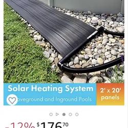 Sunheater Solar pool heater panels two 2’x20’