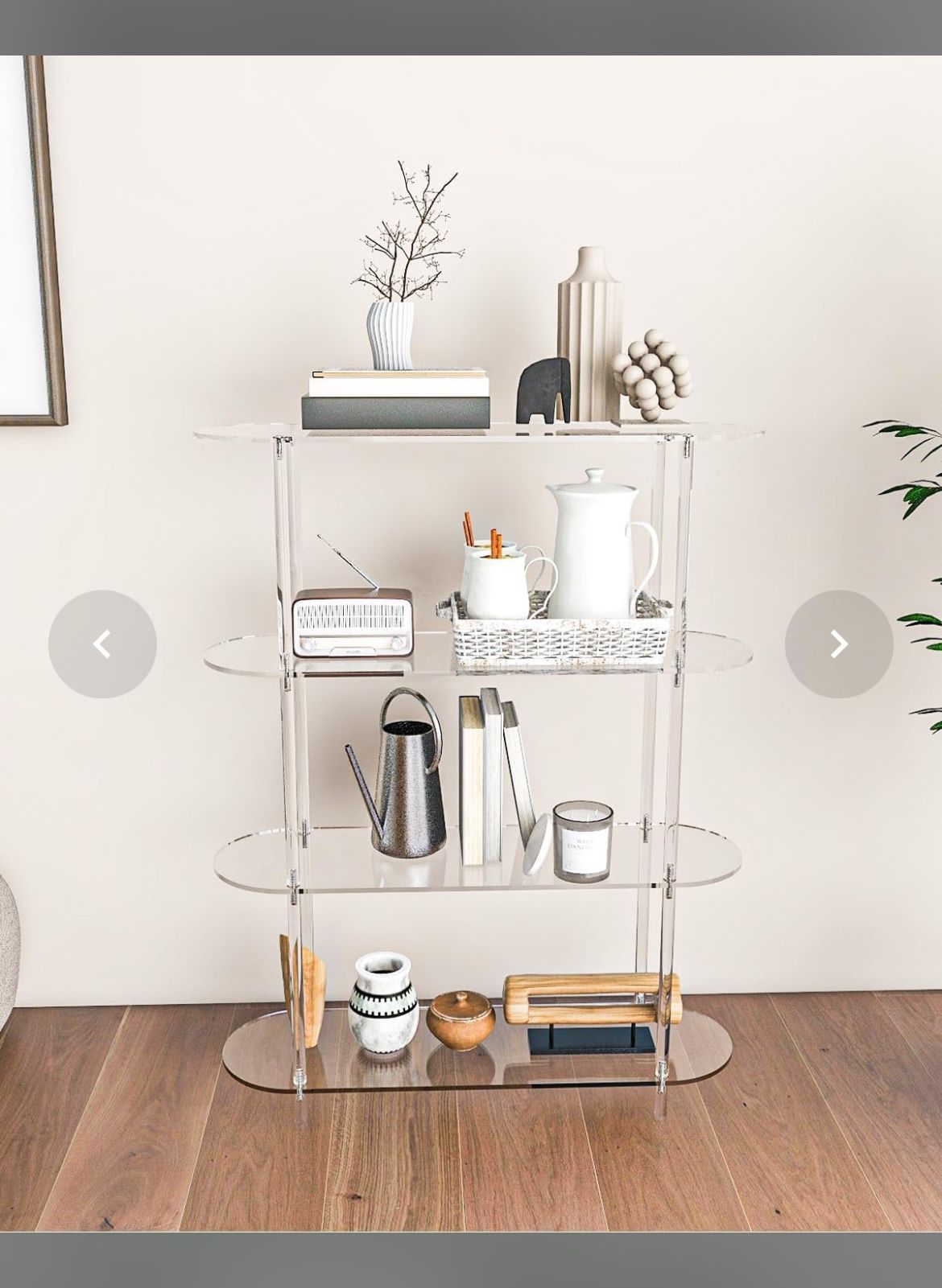 Acrylic Console Table For Entryway, Bedroom, Living Room, 9.4”D X 31.5”L X 40.5”H