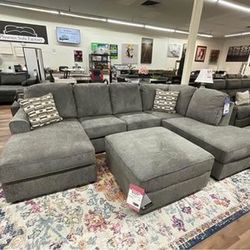 Ashley Brand Double Chaise Sectional Sofa Couch 