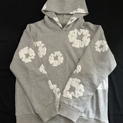 Gray Denim Tear Hoodie Size-M