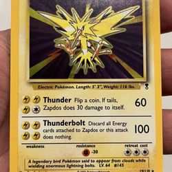 Zapdos 19/110 Legendary Collection Holo Rare NM Pokemon TCG WOTC 2002 vintage 