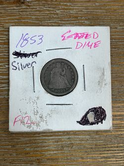 Dime Silver Arrow Seated Liberty 1853 Coin