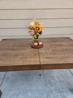 New! Walnut Extendable  Dining Table, Seats 6-8 Kitchen Dining Room